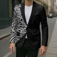 Black New Zealand Puhoro Maori Tattoo Blazer