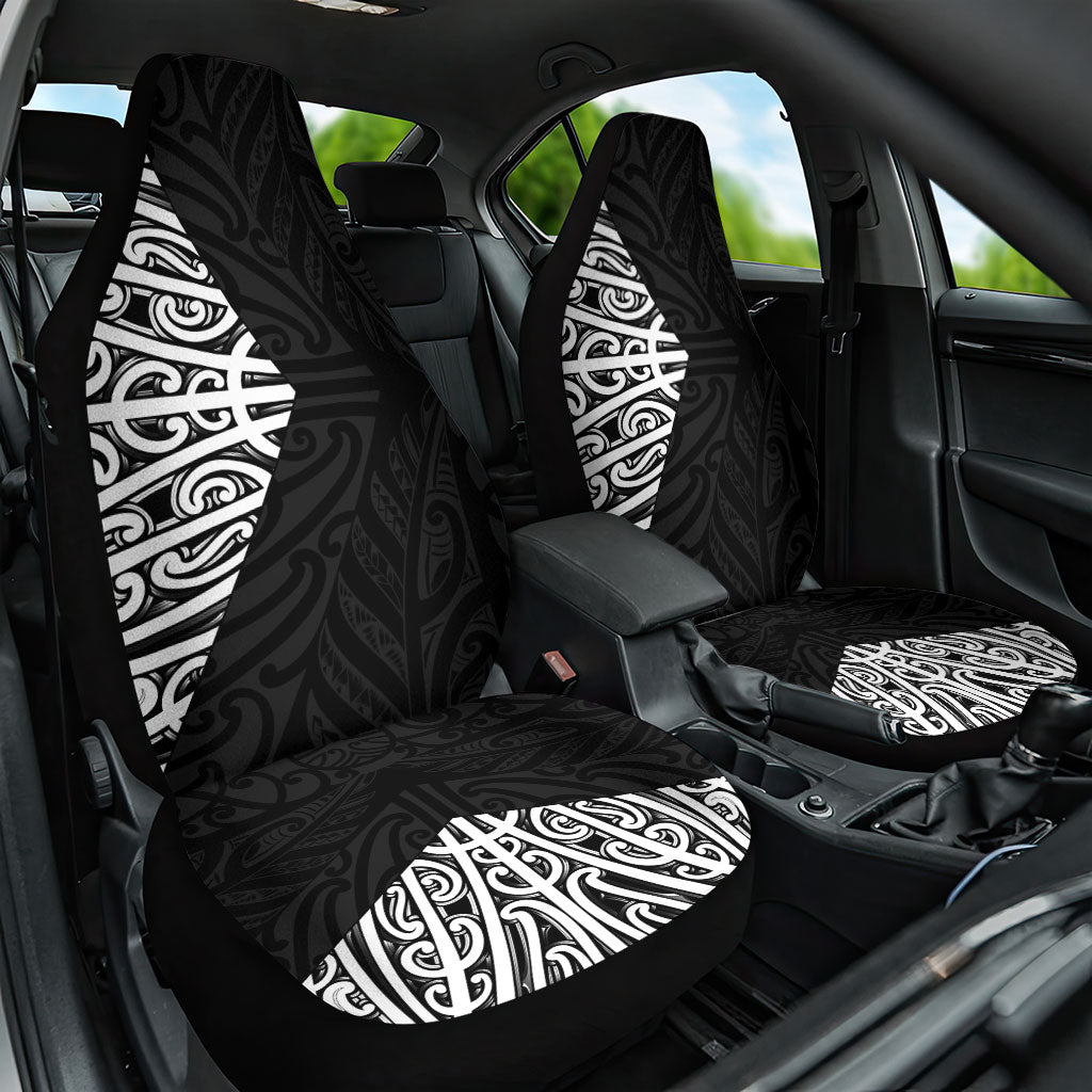 Black New Zealand Puhoro Maori Tattoo Car Seat Cover