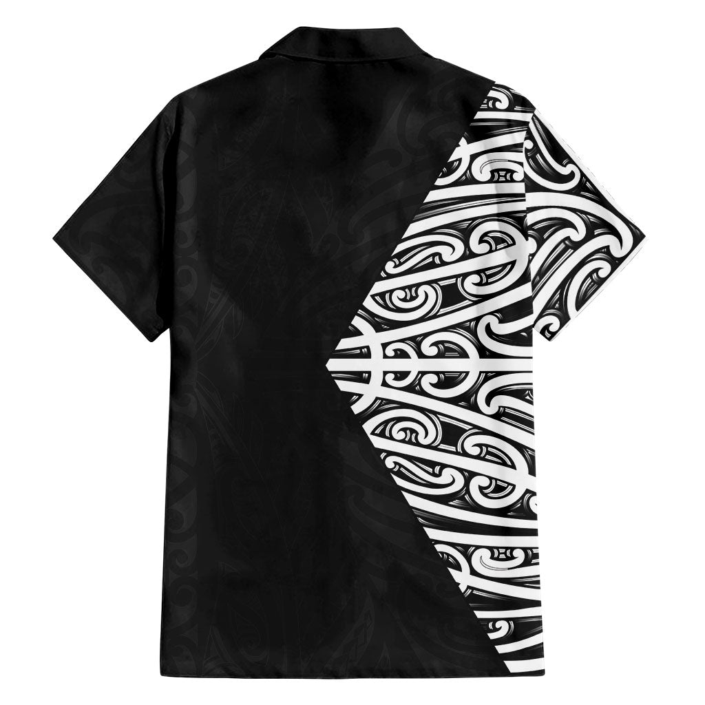 Black New Zealand Puhoro Maori Tattoo Family Matching Puletasi and Hawaiian Shirt