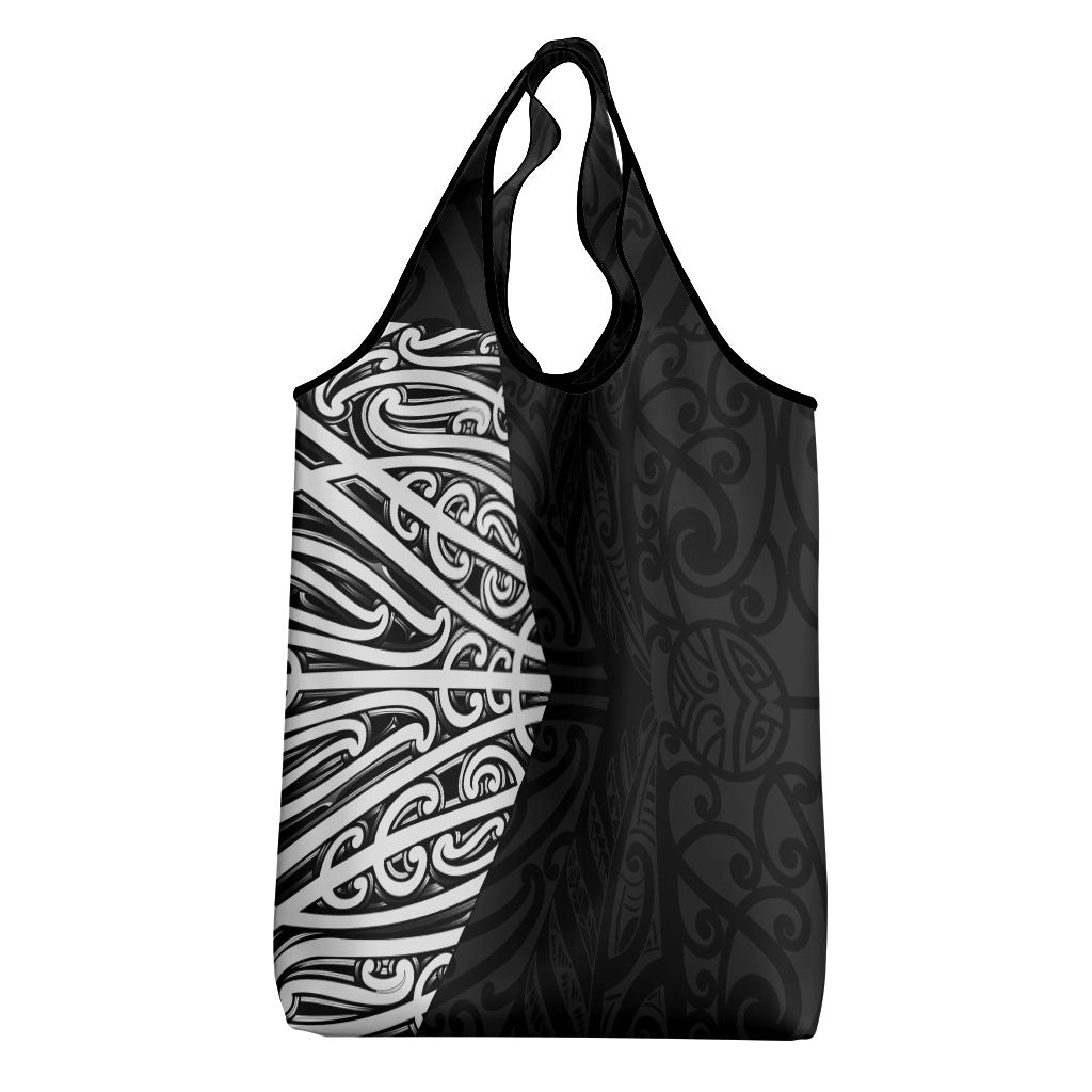 Black New Zealand Puhoro Maori Tattoo Grocery Bag