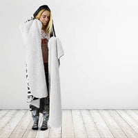 Black New Zealand Puhoro Maori Tattoo Hooded Blanket