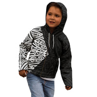 Black New Zealand Puhoro Maori Tattoo Kid Hoodie