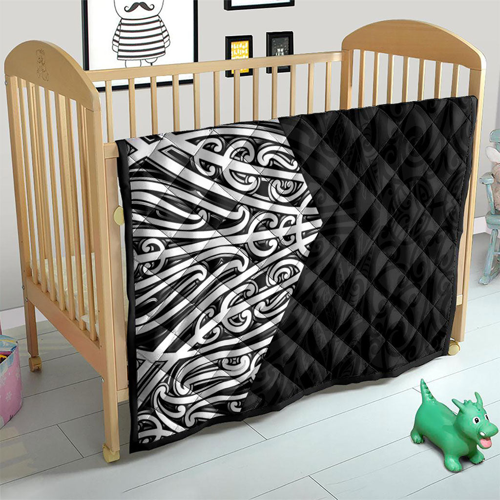 Black New Zealand Puhoro Maori Tattoo Quilt