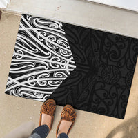 Black New Zealand Puhoro Maori Tattoo Rubber Doormat