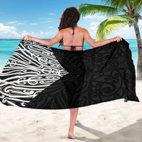 Black New Zealand Puhoro Maori Tattoo Sarong