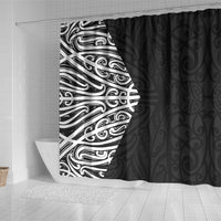Black New Zealand Puhoro Maori Tattoo Shower Curtain