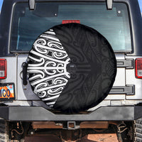 Black New Zealand Puhoro Maori Tattoo Spare Tire Cover