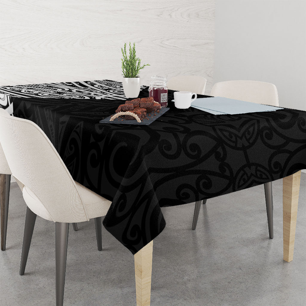 Black New Zealand Puhoro Maori Tattoo Tablecloth