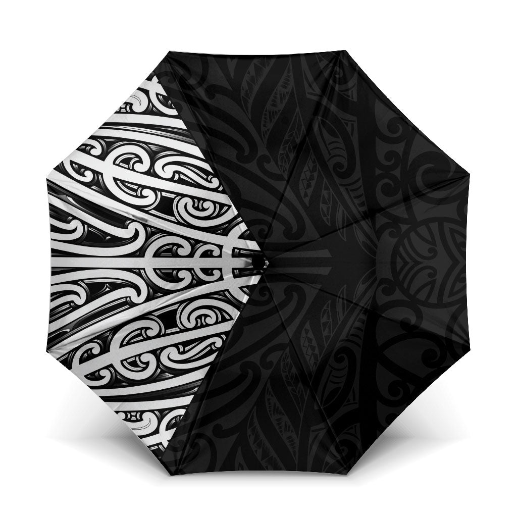 Black New Zealand Puhoro Maori Tattoo Umbrella LT14 One Size Folded 11.42 inch Opened Diameter 37.4 inch Black - Polynesian Pride