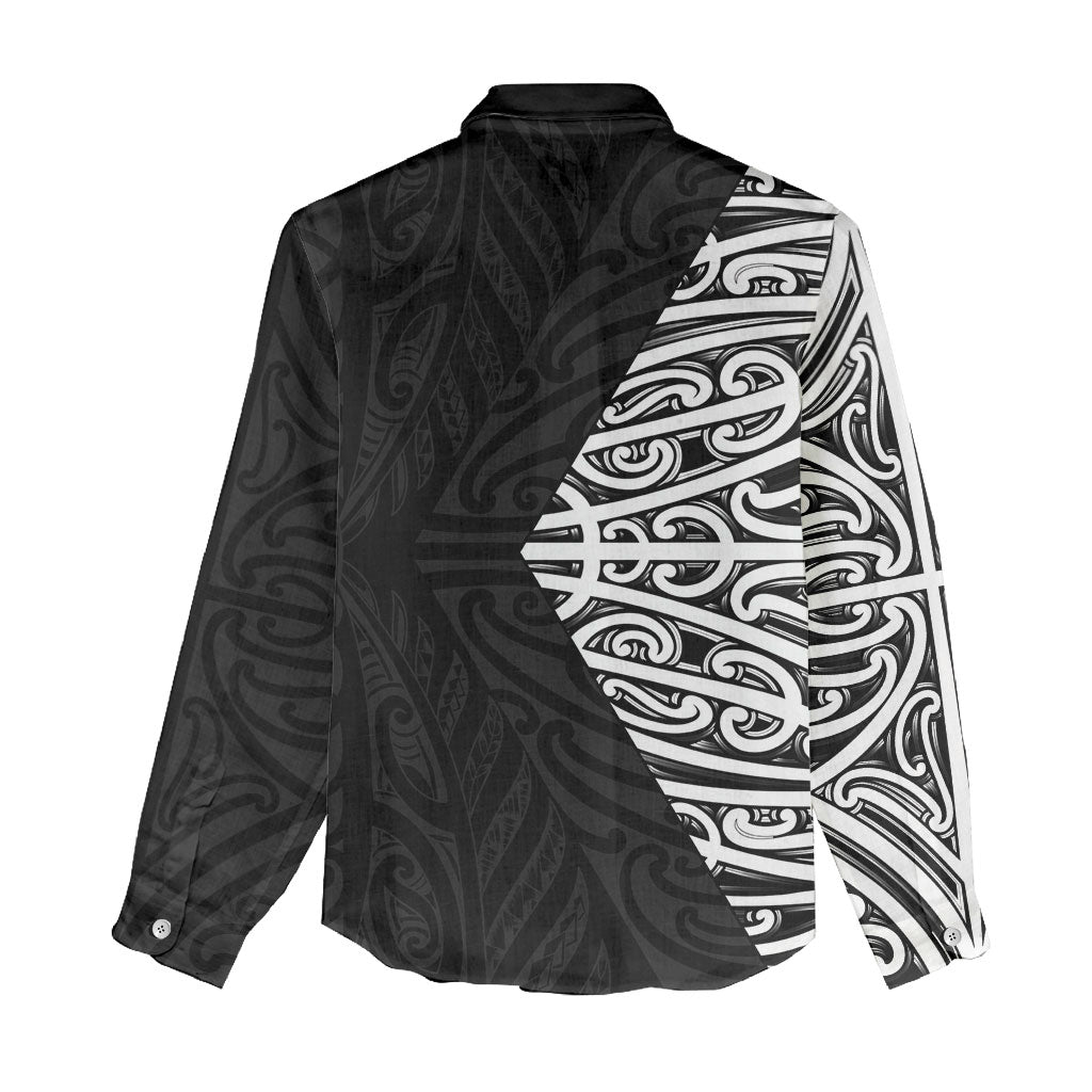 Black New Zealand Puhoro Maori Tattoo Women Casual Shirt