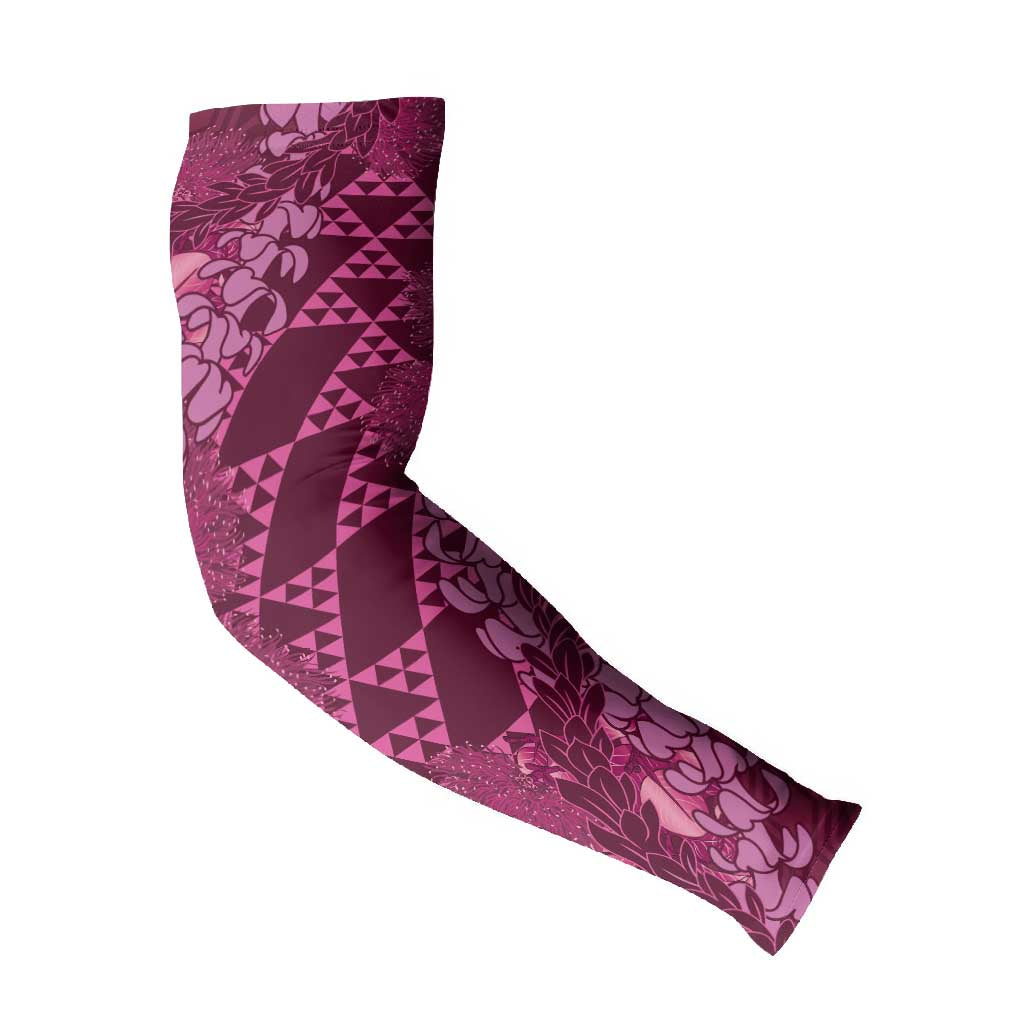 Pink Aloha Hawaii Arm Sleeves Hawaiian Kakau Ohia Lehua Lei - Polynesian Pride