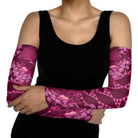 Pink Aloha Hawaii Arm Sleeves Hawaiian Kakau Ohia Lehua Lei - Polynesian Pride