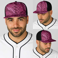 Pink Aloha Hawaii Baseball Net Cap Hawaiian Kakau Ohia Lehua Lei - Polynesian Pride