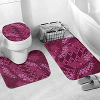 Pink Aloha Hawaii Bathroom Set Hawaiian Kakau Ohia Lehua Lei - Polynesian Pride