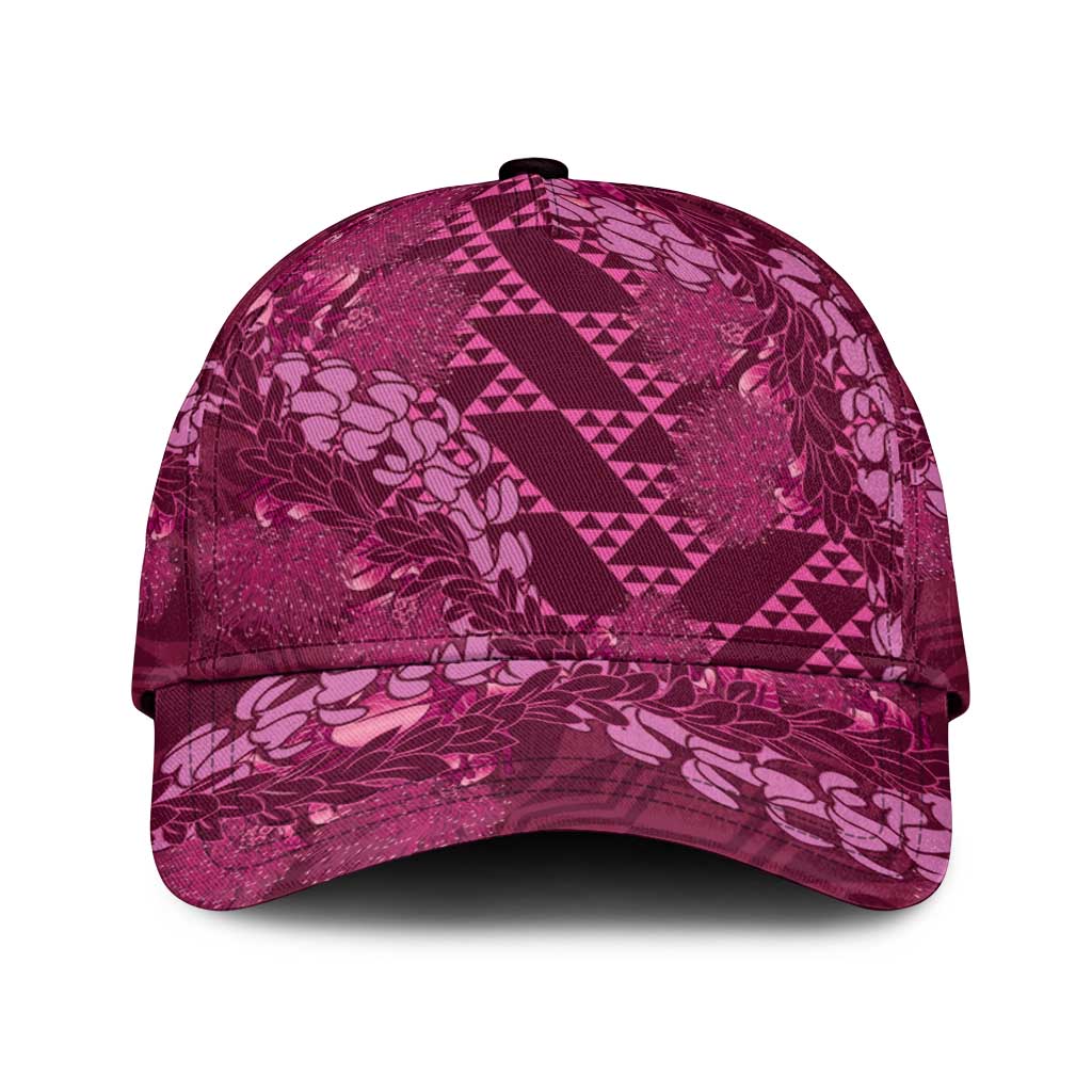 Pink Aloha Hawaii Classic Cap Hawaiian Kakau Ohia Lehua Lei - Polynesian Pride