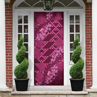 Pink Aloha Hawaii Door Cover Hawaiian Kakau Ohia Lehua Lei - Polynesian Pride