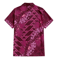 Pink Aloha Hawaii Family Matching Mermaid Dress and Hawaiian Shirt Hawaiian Kakau Ohia Lehua Lei - Polynesian Pride