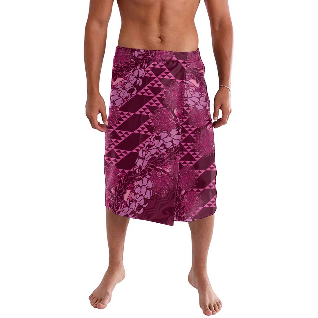 Pink Aloha Hawaii Lavalava Hawaiian Kakau Ohia Lehua Lei - Polynesian Pride