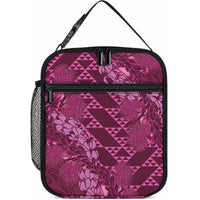 Pink Aloha Hawaii Lunch Bag Hawaiian Kakau Ohia Lehua Lei