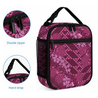 Pink Aloha Hawaii Lunch Bag Hawaiian Kakau Ohia Lehua Lei