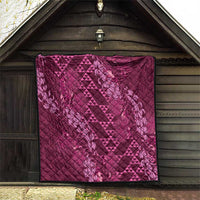 Pink Aloha Hawaii Quilt Hawaiian Kakau Ohia Lehua Lei - Polynesian Pride