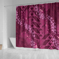 Pink Aloha Hawaii Shower Curtain Hawaiian Kakau Ohia Lehua Lei - Polynesian Pride