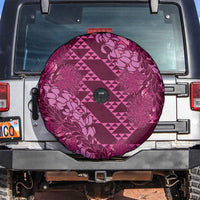 Pink Aloha Hawaii Spare Tire Cover Hawaiian Kakau Ohia Lehua Lei - Polynesian Pride