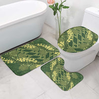 Green Aloha Hawaii Bathroom Set Hawaiian Kakau Ohia Lehua Lei - Polynesian Pride