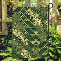 Green Aloha Hawaii Garden Flag Hawaiian Kakau Ohia Lehua Lei - Polynesian Pride