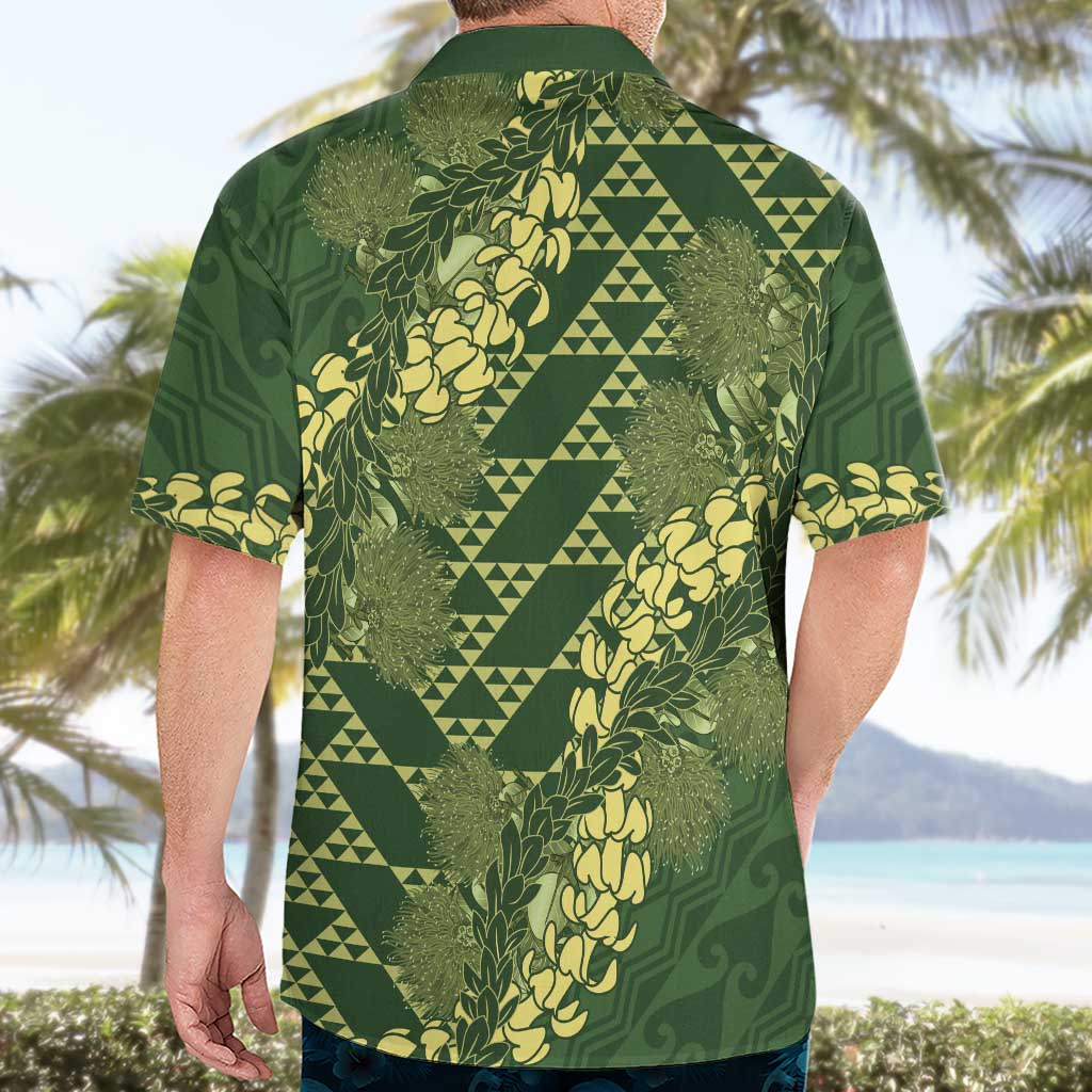 Green Aloha Hawaii Hawaiian Shirt Hawaiian Kakau Ohia Lehua Lei - Polynesian Pride