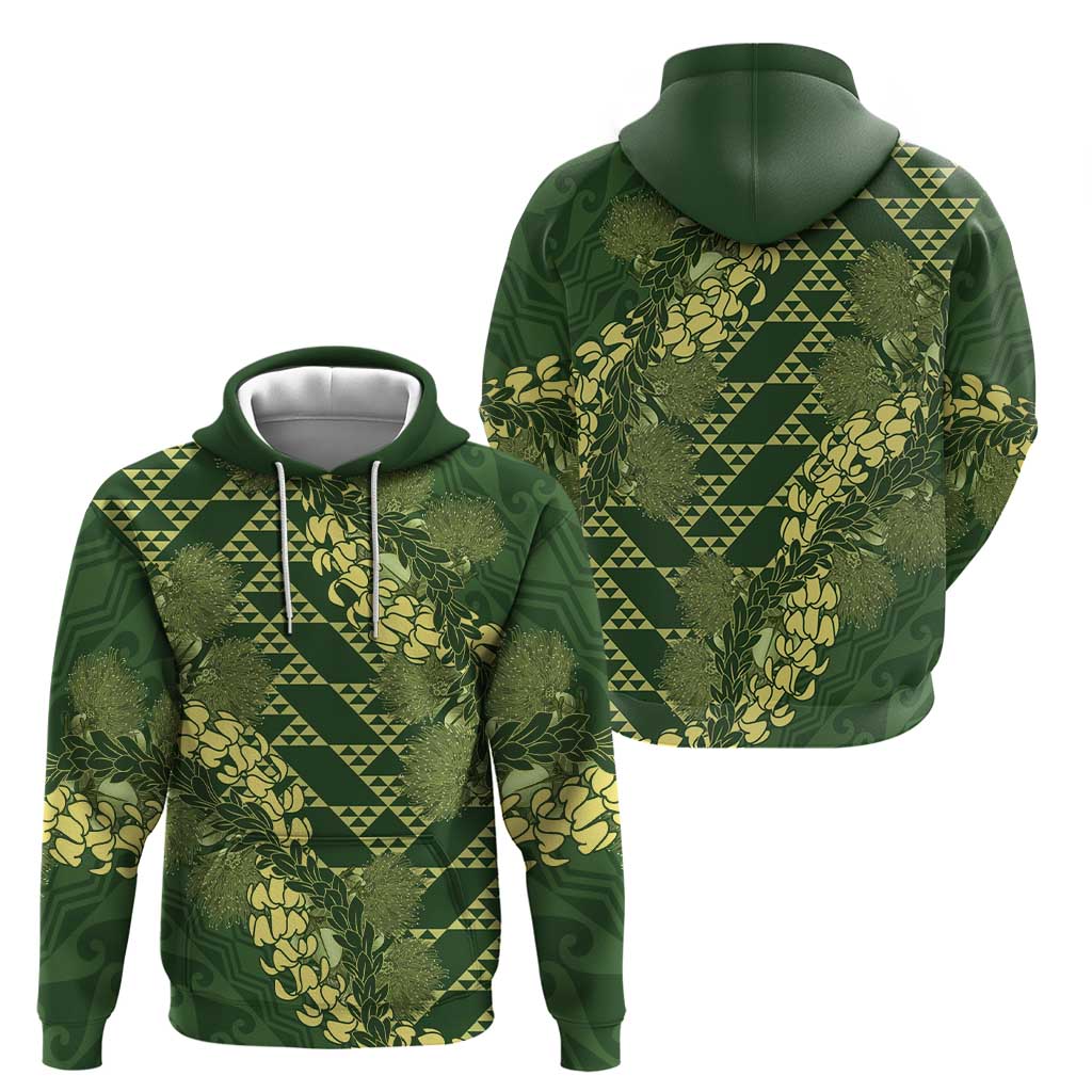 Green Aloha Hawaii Hoodie Hawaiian Kakau Ohia Lehua Lei - Polynesian Pride