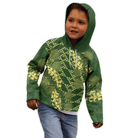 Green Aloha Hawaii Kid Hoodie Hawaiian Kakau Ohia Lehua Lei - Polynesian Pride