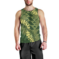 Green Aloha Hawaii Men Tank Top Hawaiian Kakau Ohia Lehua Lei - Polynesian Pride
