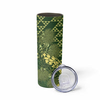 Green Aloha Hawaii Skinny Tumbler Hawaiian Kakau Ohia Lehua Lei - Polynesian Pride
