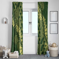 Green Aloha Hawaii Window Curtain Hawaiian Kakau Ohia Lehua Lei - Polynesian Pride