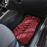 Maroon Aloha Hawaii Car Mats Hawaiian Kakau Ohia Lehua Lei - Polynesian Pride