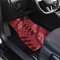 Maroon Aloha Hawaii Car Mats Hawaiian Kakau Ohia Lehua Lei - Polynesian Pride