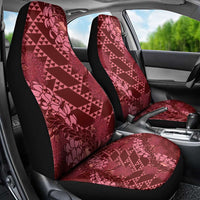Maroon Aloha Hawaii Car Seat Cover Hawaiian Kakau Ohia Lehua Lei - Polynesian Pride