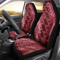 Maroon Aloha Hawaii Car Seat Cover Hawaiian Kakau Ohia Lehua Lei - Polynesian Pride