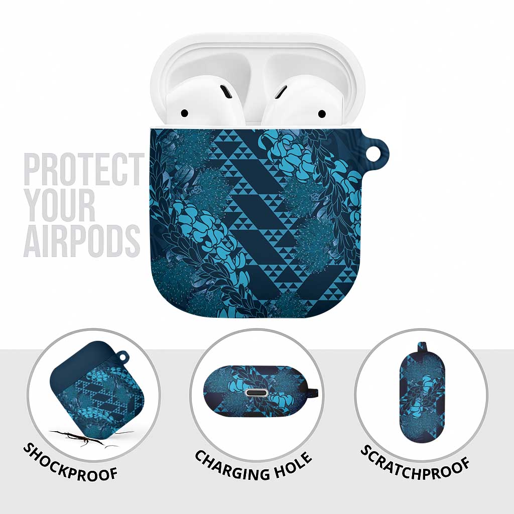 Naval Night Aloha Hawaii AirPods Case Hawaiian Kakau Ohia Lehua Lei - Polynesian Pride