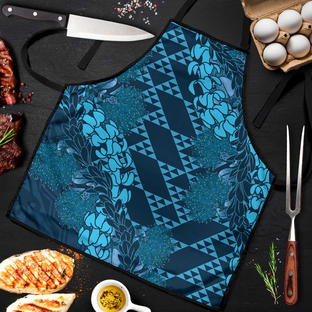 Naval Night Aloha Hawaii Apron Hawaiian Kakau Ohia Lehua Lei - Polynesian Pride