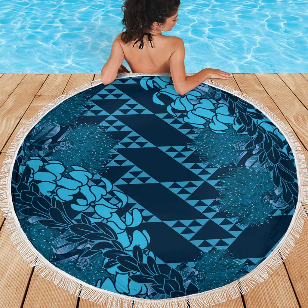Naval Night Aloha Hawaii Beach Blanket Hawaiian Kakau Ohia Lehua Lei - Polynesian Pride