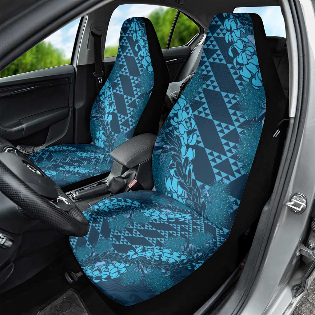 Naval Night Aloha Hawaii Car Seat Cover Hawaiian Kakau Ohia Lehua Lei - Polynesian Pride