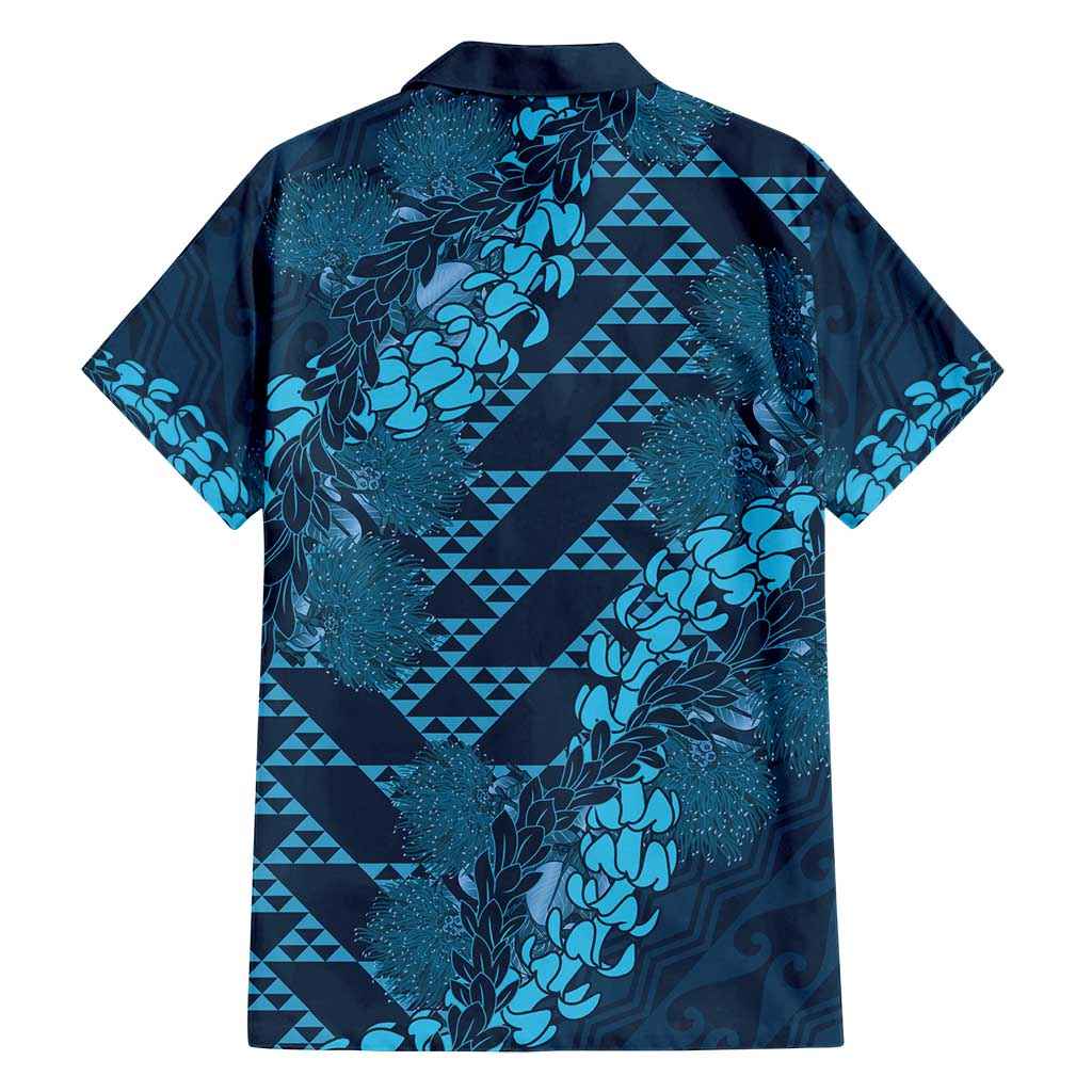 Naval Night Aloha Hawaii Family Matching Long Sleeve Bodycon Dress and Hawaiian Shirt Hawaiian Kakau Ohia Lehua Lei - Polynesian Pride