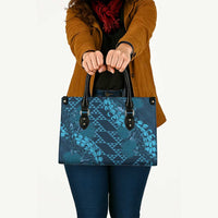 Naval Night Aloha Hawaii Leather Bag Hawaiian Kakau Ohia Lehua Lei - Polynesian Pride