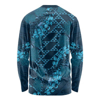 Naval Night Aloha Hawaii Long Sleeve Shirt Hawaiian Kakau Ohia Lehua Lei - Polynesian Pride