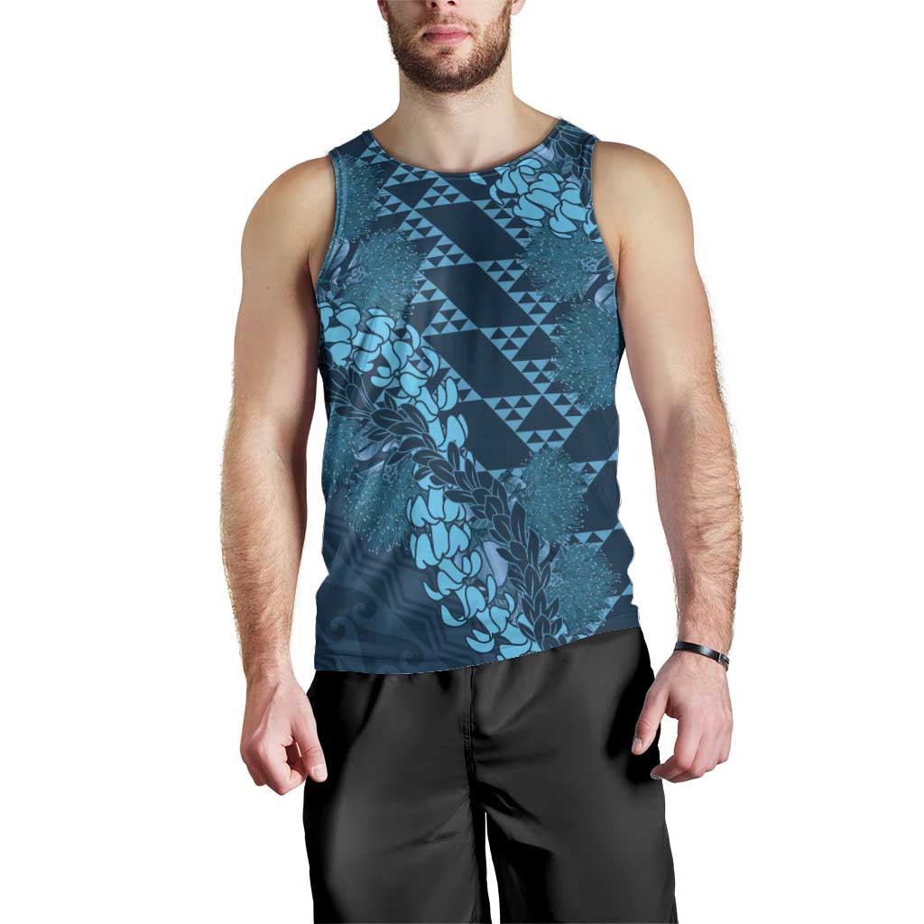 Naval Night Aloha Hawaii Men Tank Top Hawaiian Kakau Ohia Lehua Lei - Polynesian Pride