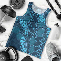 Naval Night Aloha Hawaii Men Tank Top Hawaiian Kakau Ohia Lehua Lei - Polynesian Pride