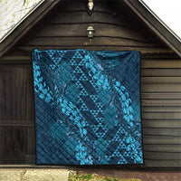 Naval Night Aloha Hawaii Quilt Hawaiian Kakau Ohia Lehua Lei - Polynesian Pride