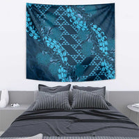 Naval Night Aloha Hawaii Tapestry Hawaiian Kakau Ohia Lehua Lei - Polynesian Pride